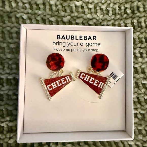 BaubleBar Red Cheer Pom Earrings - Picture 1 of 1